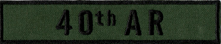 Name Tape, 40th Armor OD GREEN