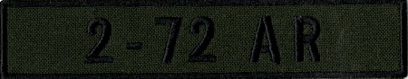 Name Tape, 2-72 Armor OD GREEN