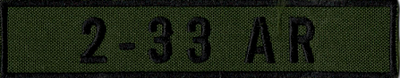 Name Tape, 2-33 Armor OD GREEN