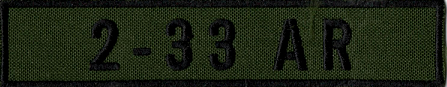 Name Tape, 2-33 Armor OD GREEN