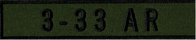 Name Tape, 3-33 Armor OD GREEN