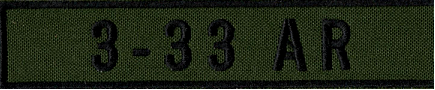 Name Tape, 3-33 Armor OD GREEN