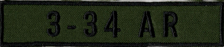 Name Tape, 3-34 Armor OD GREEN