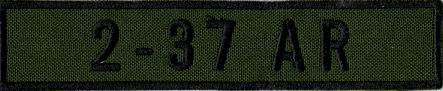 Name Tape, 2-37 Armor OD GREEN