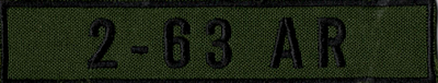 Name Tape, 2-63 Armor OD GREEN