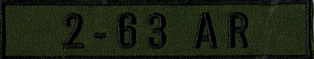 Name Tape, 2-63 Armor OD GREEN