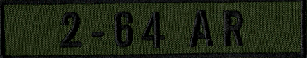 Name Tape, 2-64 Armor OD GREEN
