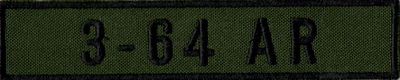 Name Tape, 3-64 Armor OD GREEN