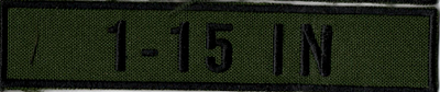 Name Tape, 1-15 Infantry OD GREEN