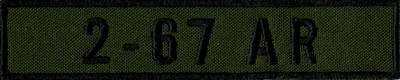 Name Tape, 2-67 Armor OD GREEN