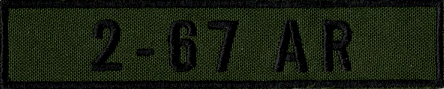 Name Tape, 2-67 Armor OD GREEN