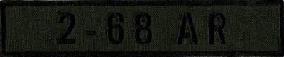 Name Tape, 2-68 Armor OD GREEN