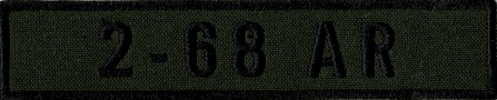 Name Tape, 2-68 Armor OD GREEN