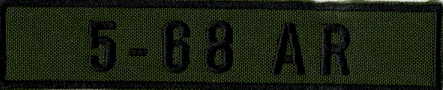 Name Tape, 5-68 Armor OD GREEN