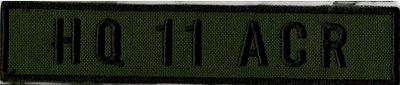 Name Tape, 11 ACR, HQ OD GREEN