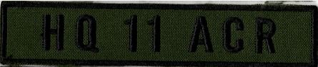 Name Tape, 11 ACR, HQ OD GREEN