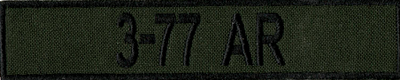 Name Tape, 3-77 Armor OD GREEN