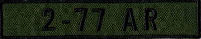 Name Tape, 2-77 Armor OD GREEN