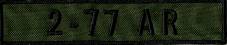 Name Tape, 2-77 Armor OD GREEN