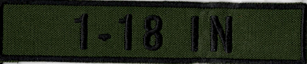 Name Tape, 1-18 Infantry OD GREEN