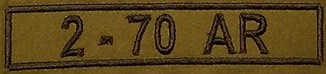 Name Tape, 2-70 Armor OD GREEN