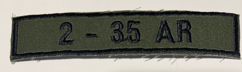 Name Tape, 2-35 Armor OD GREEN