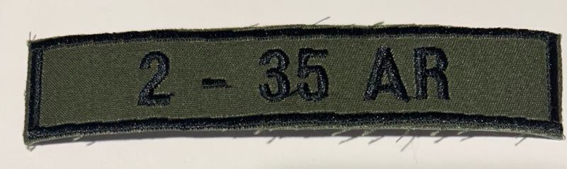 Name Tape, 2-35 Armor OD GREEN