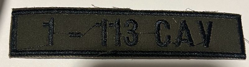 Name Tape, 1-113 CAV OD GREEN