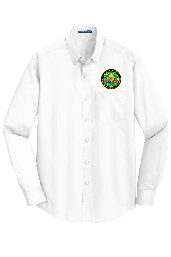 USABOT Long Sleeve, Button Down Shirt, White, Embroidered Logo, L