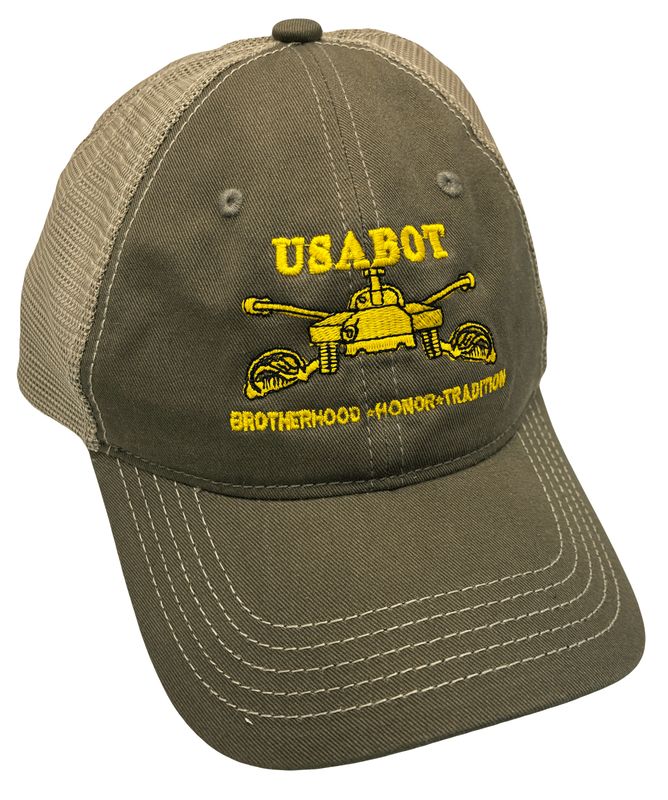 Cap, USABOT, Olive, Mesh, Distress, Adjustable velcro
