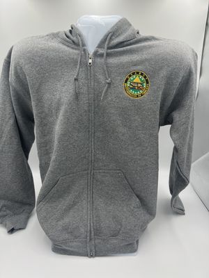 USABOT, Hooded, Full Zip-Up, Gray, Medium