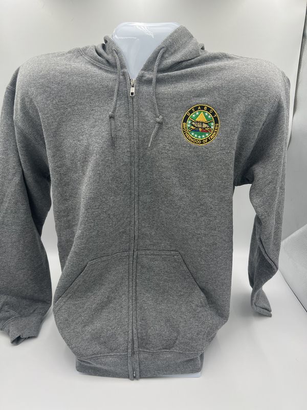 USABOT, Hooded, Full Zip-Up, Gray, Large