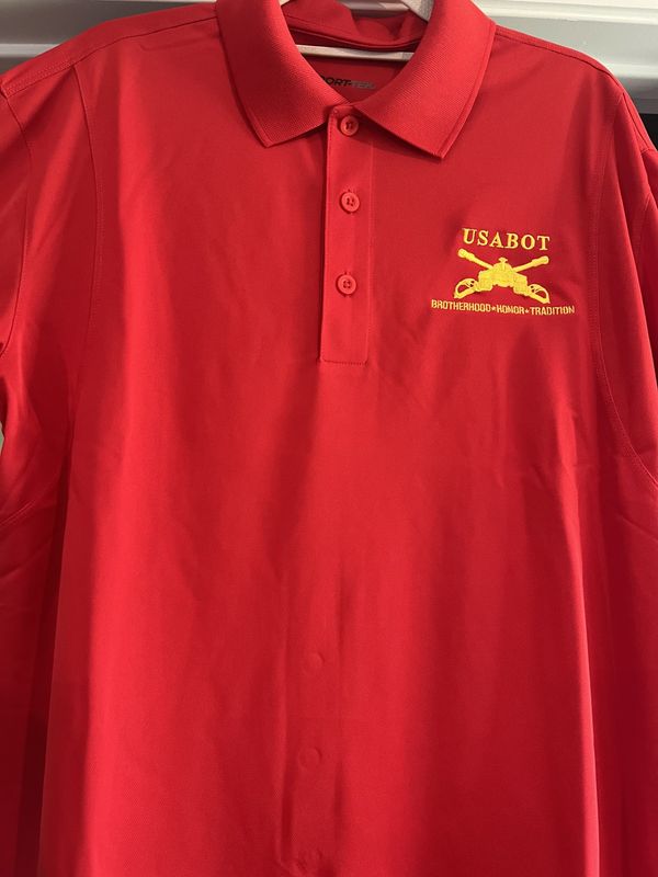 Polo, USABOT, Red, Embroidered, Large