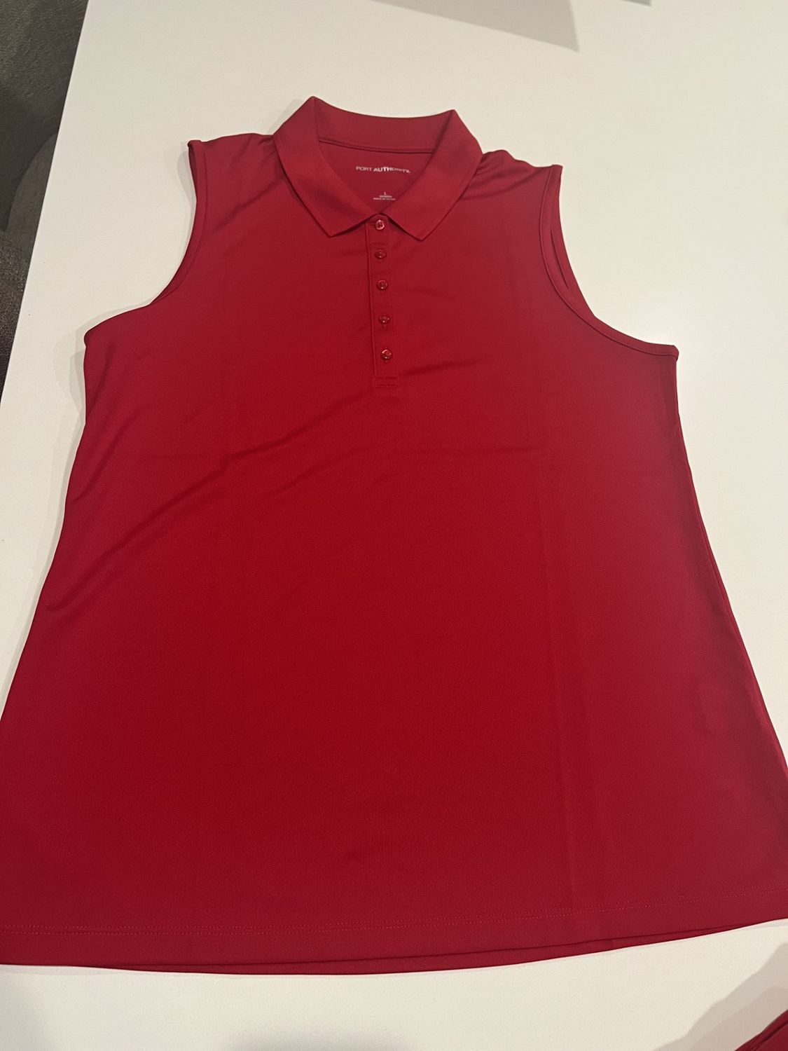 Polo, Shirt, Sleeveless, Red, Ladies,