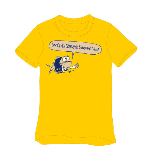T-Shirt in cotone 100% &quot;Piragna&quot; by Vauro - da uomo - gialla