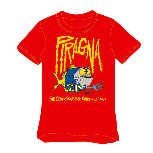 T-Shirt in cotone 100% &quot;Piragna&quot; by Vauro - da donna - rossa