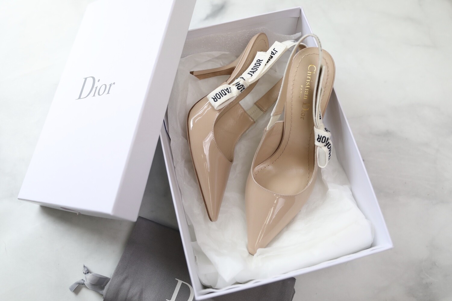 Dior Patent High Heel, Nude Patent, Size 36.5 New in Box WA001