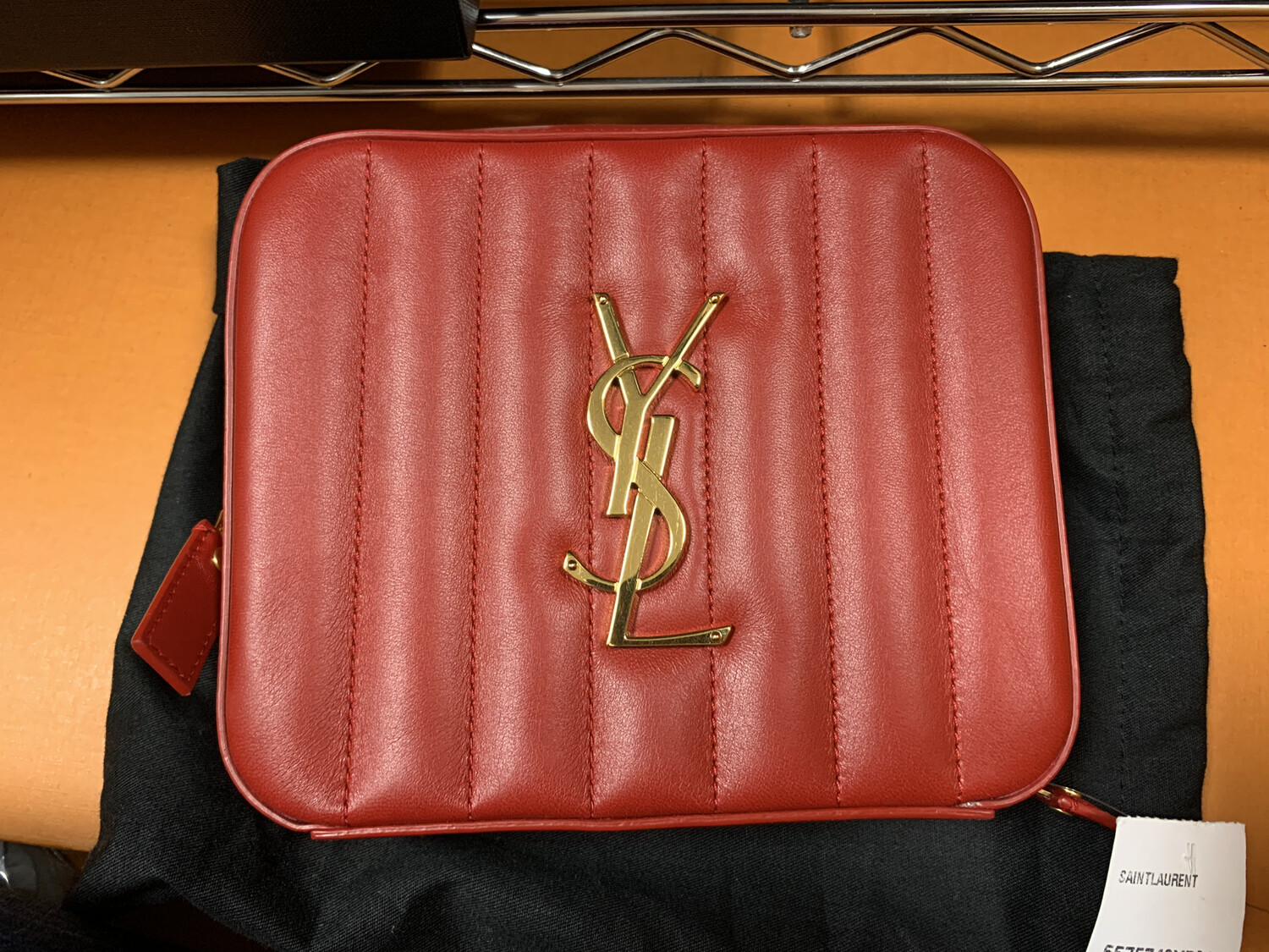 Saint Laurent Red Leather Belt Bag With Gold Hardware - Julia Rose Boston |  Shop