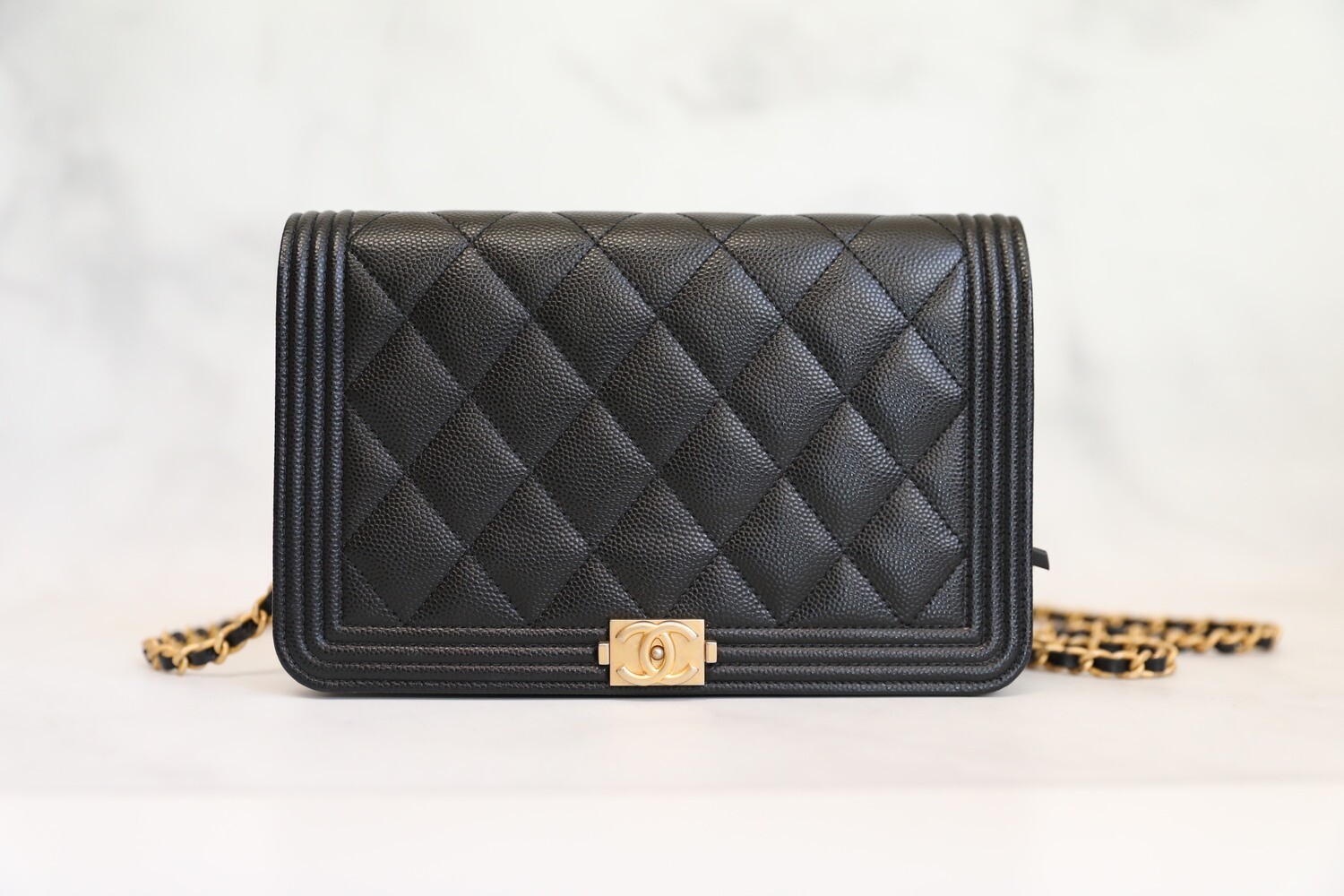 Chanel Wallet on Chain Black Boy Woc with Gold Hardware, Full set