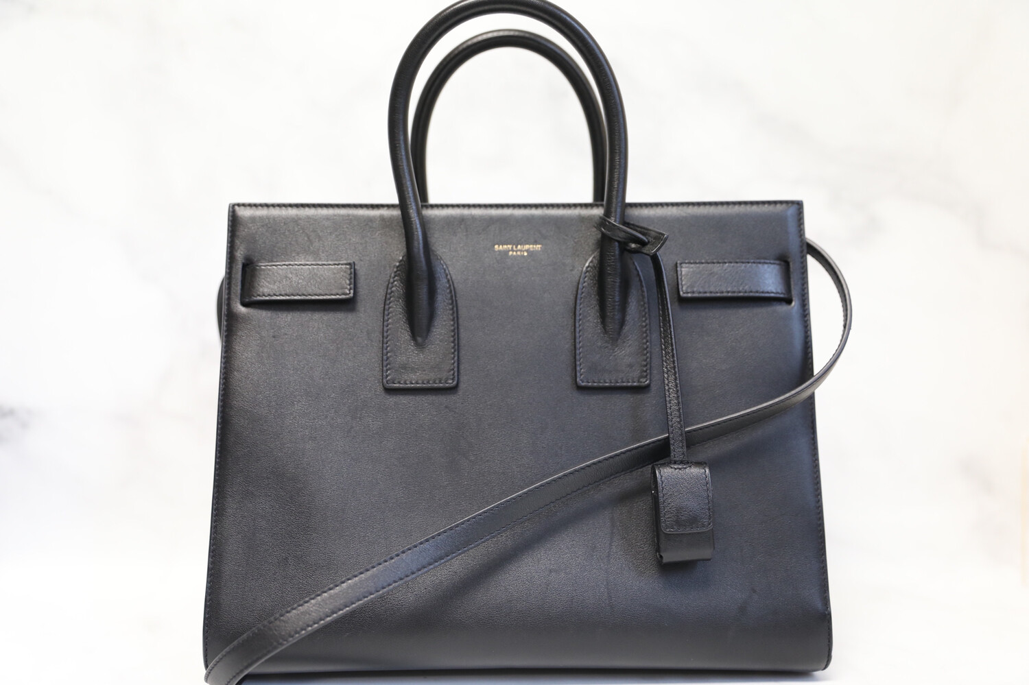 Saint Laurent Sac De Jour Black Small Smooth Leather, Gold Hardware, Pre Owned with Dustbag 