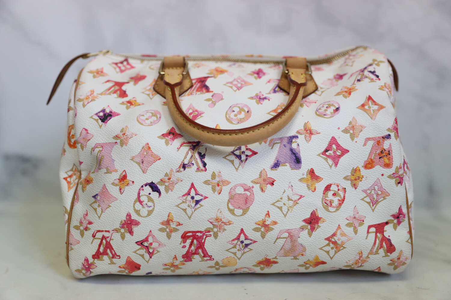 Louis Vuitton White Watercolor Aquarelle Speedy 35