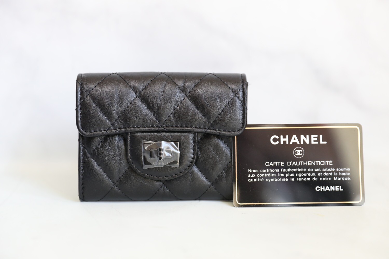 Chanel Reissue Flap Card/Change Holder So Black, Aged Calfskin, New With Card, Box &amp; Dustbag