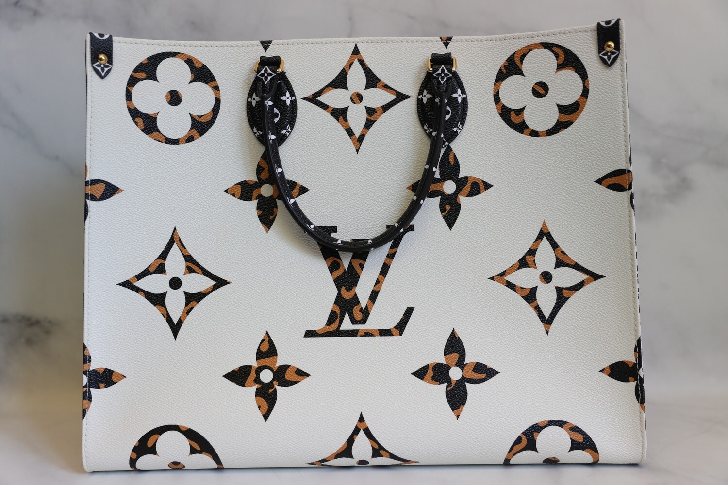 Louis Vuitton Jungle Collection Ivory On the Go Tote, Like New In Dustbag