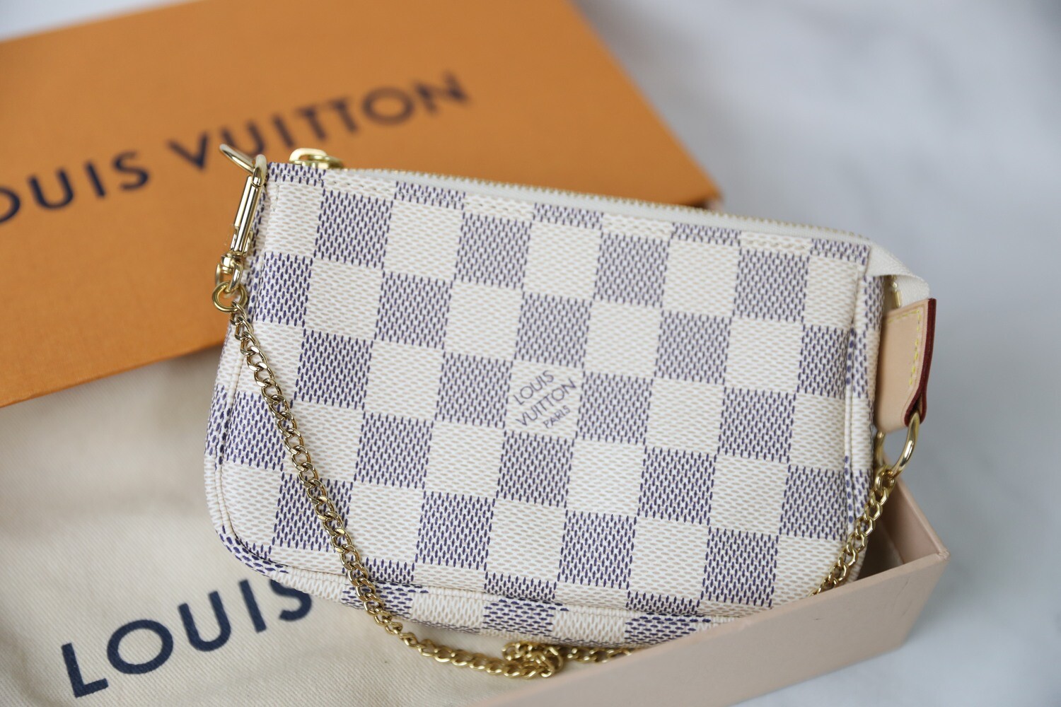 Louis Vuitton Mini Pochette Damier Ebene, New in Box - Julia Rose