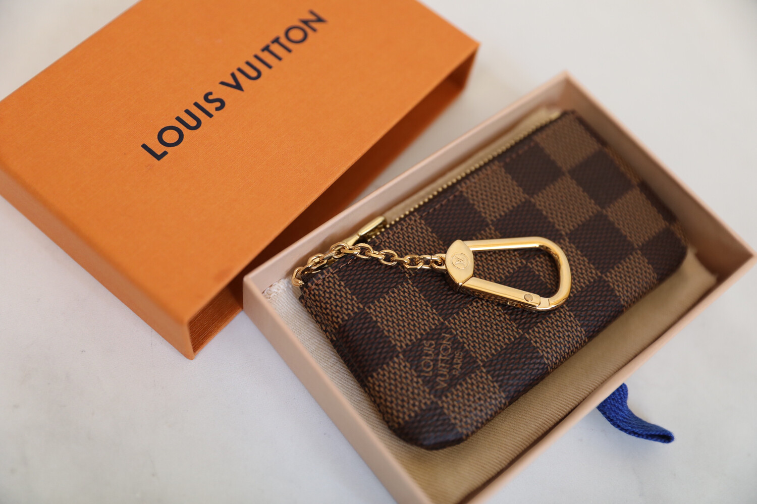 Louis Vuitton Key Pouch, Damier Azur, New in Box GA001 - Julia Rose Boston