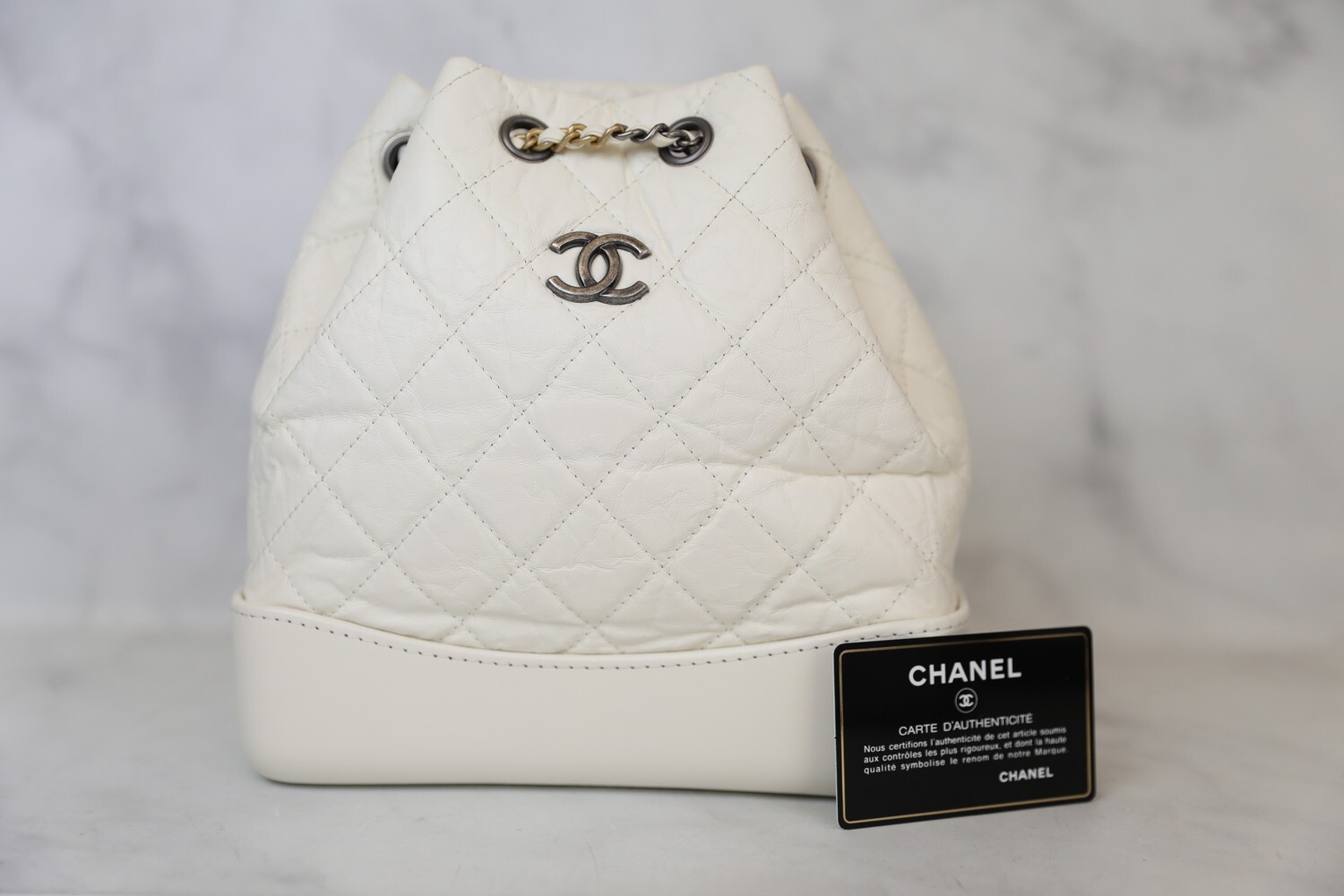 Chanel Backpack Gabrielle Small White, Preowned in Dustbag