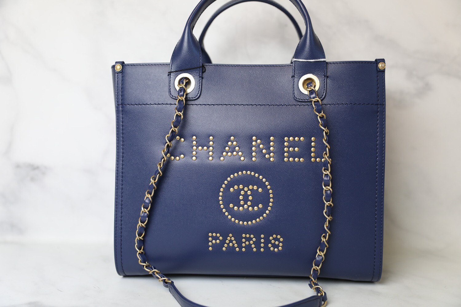 Chanel Deauville Small Navy with Gold Hardware, new without box Or Dustbag