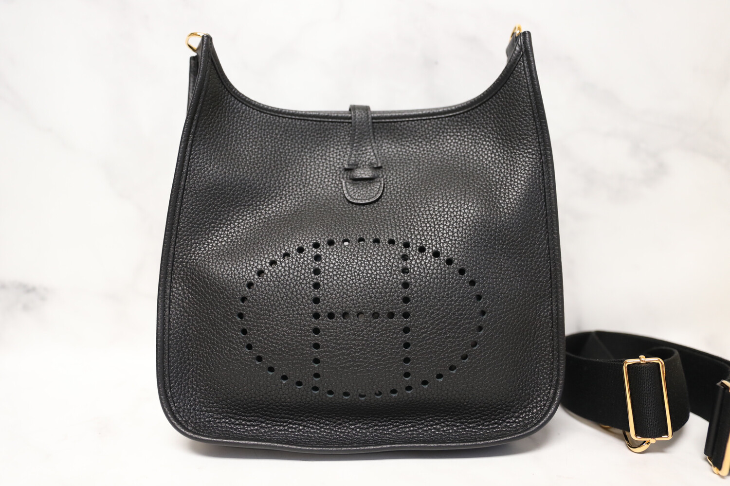 Hermes Evelyne PM Black With Gold Hardware, New In Box