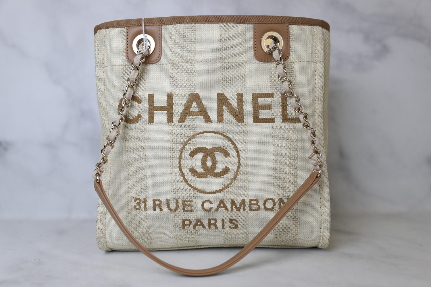 Chanel Deauville Small Striped, New in Box