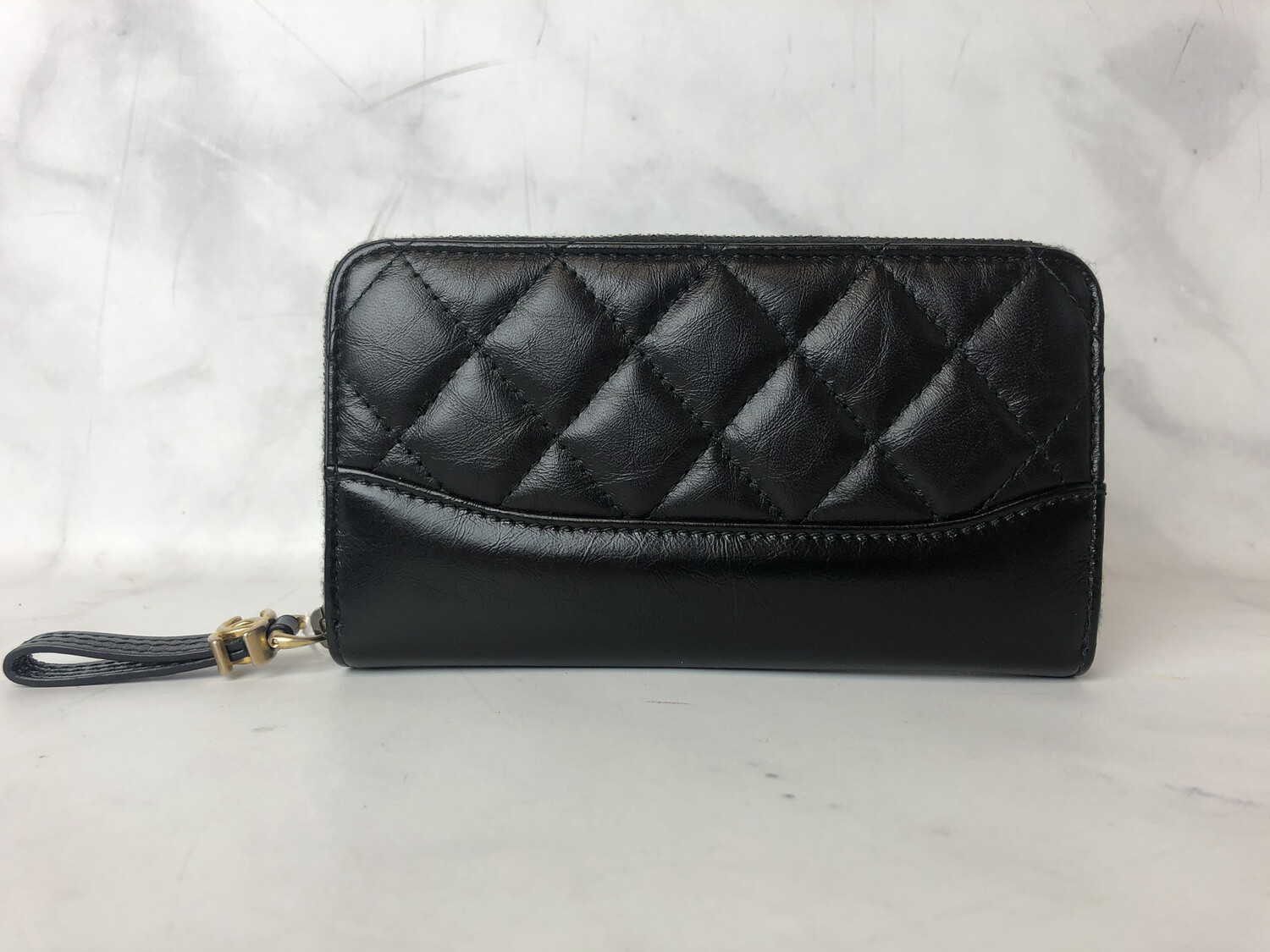 Chanel SLG Gabrielle Small Wallet 18C Black with Black Base, As new, No Dustbag